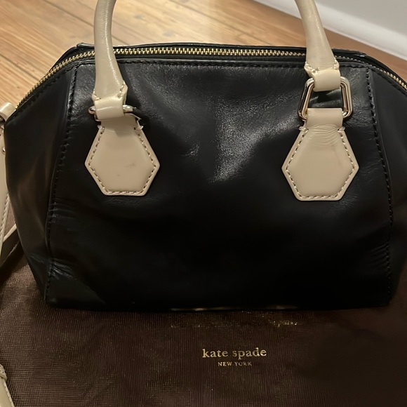 Kate Spade Crossbody Satchel purse - black and tan - Picture 3 of 8